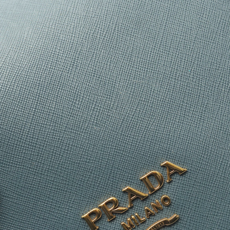 PRADA Saffiano皮革肩斜背包 綠色 二手 女士-7
