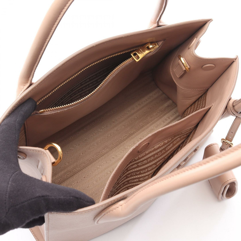 PRADA SAFFIANO CUIR C Monochrome 單肩手提包,粉紅色皮革,二手女款-2