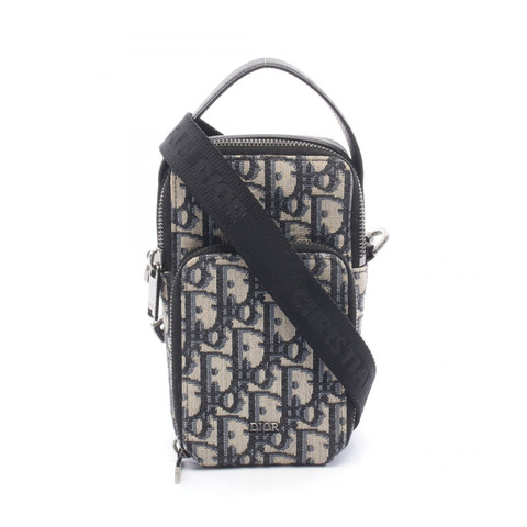 Christian Dior RIDER Micro Oblique 斜背包，帆布皮革，海軍藍/米色