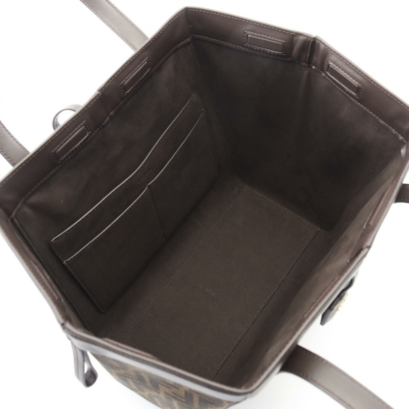 FENDI ORIGAMI 中型托特單肩包 8BH414AFPMF1GL7 帆布皮革 棕色 二手-2