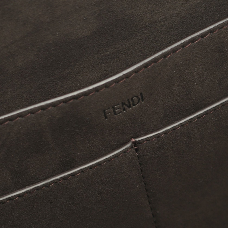 FENDI ORIGAMI 中型托特單肩包 8BH414AFPMF1GL7 帆布皮革 棕色 二手-3