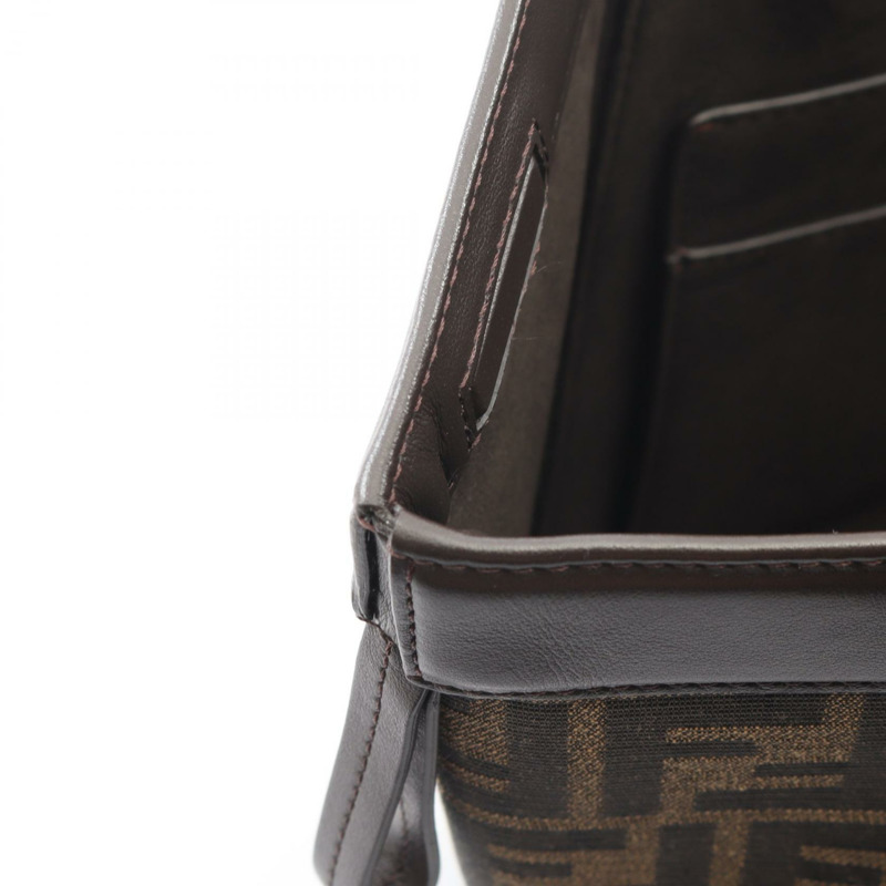 FENDI ORIGAMI 中型托特單肩包 8BH414AFPMF1GL7 帆布皮革 棕色 二手-4