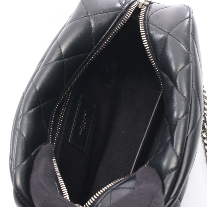 SAINT LAURENT PARIS Loulou 單肩斜背包 574102 黑色皮革 二手-2