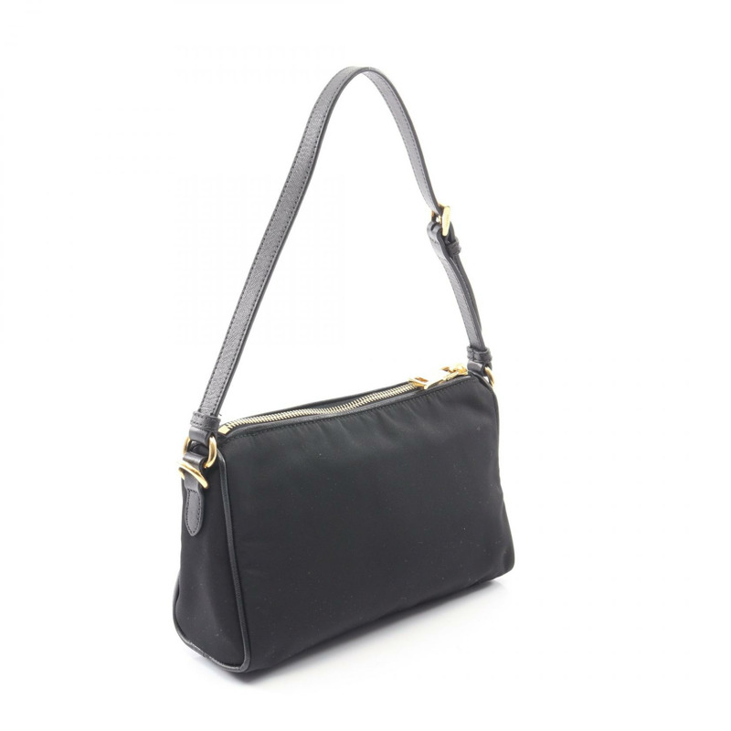 PRADA 手提包/手拿包/尼龍/Saffiano 皮革/黑色三角 logo/二手女款-1