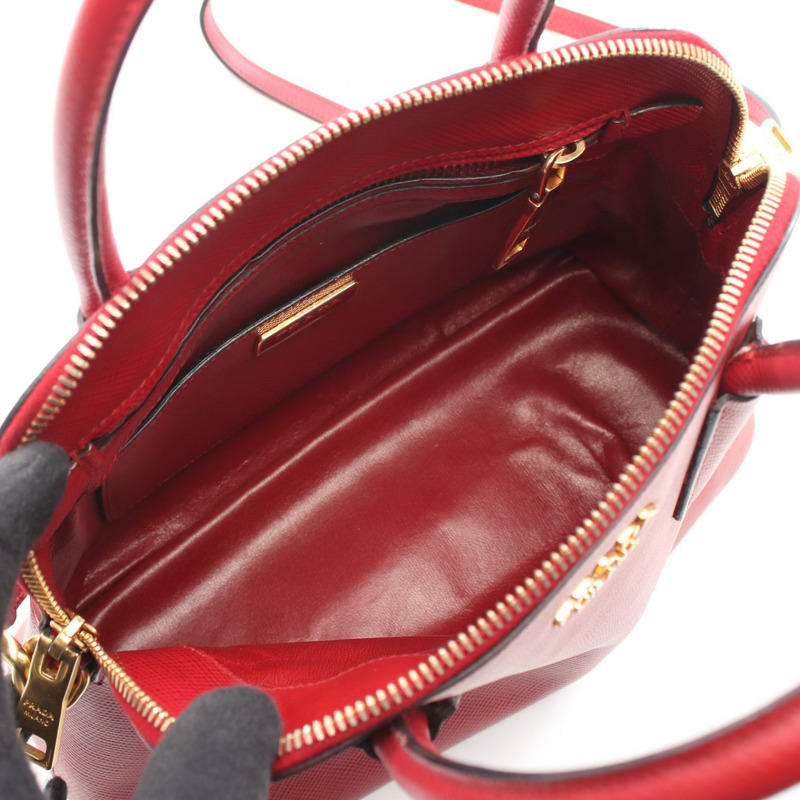 PRADA SAFFIANO CUIR 肩挎斜背包 BL0907 紅色皮革 二手 女士-2
