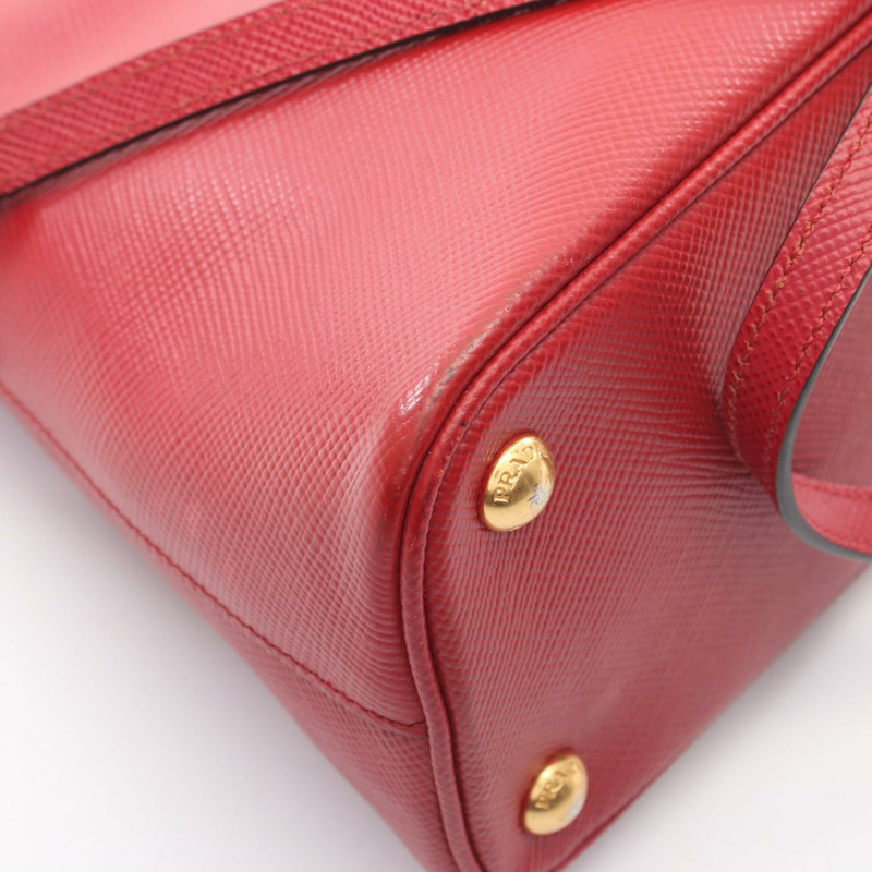 PRADA SAFFIANO CUIR 肩挎斜背包 BL0907 紅色皮革 二手 女士-6