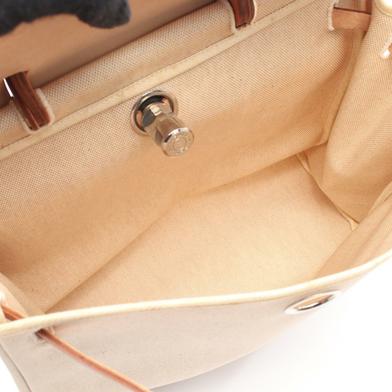 愛馬仕 Herbag MM 手提包 B 029666CK Toile H 帆布 Vache Hunter 皮革 SHW 二手-2