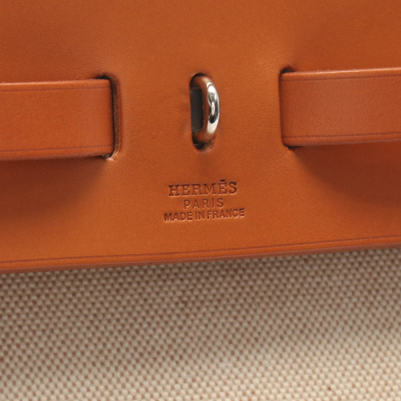 愛馬仕 Herbag MM 手提包 B 029666CK Toile H 帆布 Vache Hunter 皮革 SHW 二手-3
