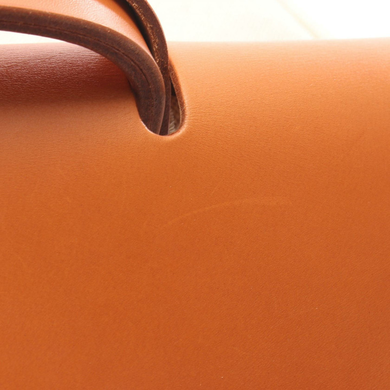 愛馬仕 Herbag MM 手提包 B 029666CK Toile H 帆布 Vache Hunter 皮革 SHW 二手-8