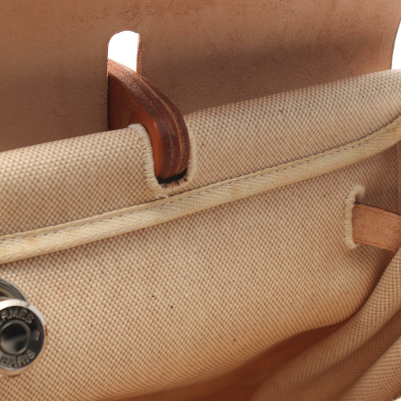 愛馬仕 Herbag MM 手提包 B 029666CK Toile H 帆布 Vache Hunter 皮革 SHW 二手-9