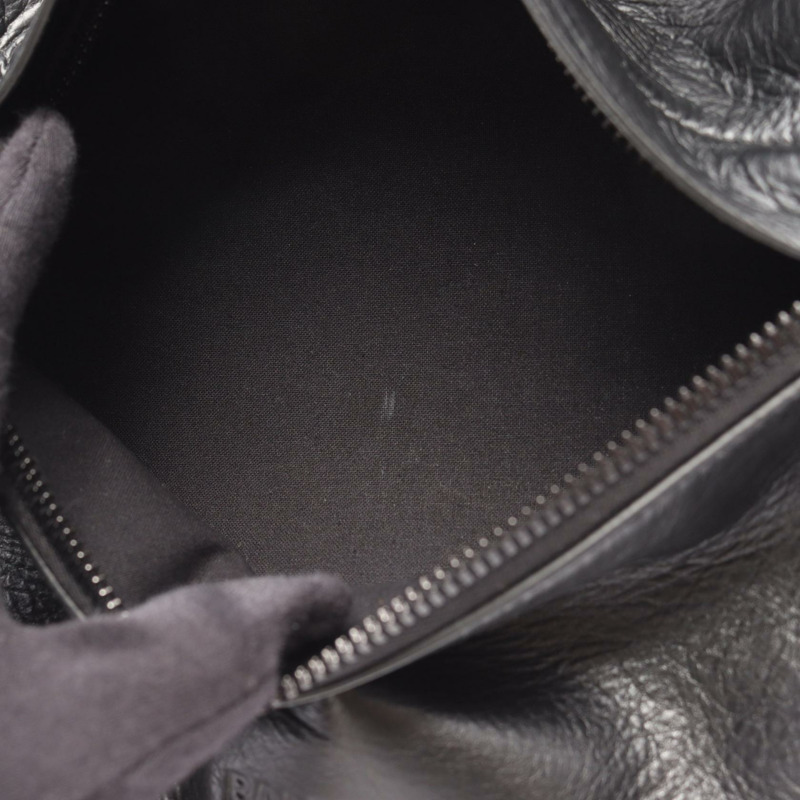 BALENCIAGA 男士黑色真皮腰帶臀包（二手）-4