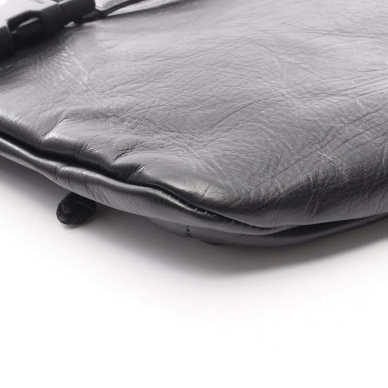 BALENCIAGA 男士黑色真皮腰帶臀包（二手）-5