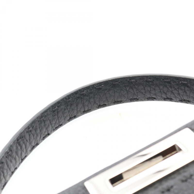 FENDI Peekaboo Regular Selleria 單肩斜背包,黑色皮革,二手-5