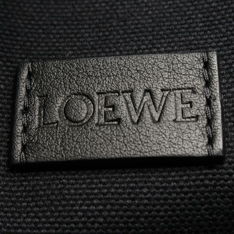 LOEWE Buckle Horizontal Anagram 手提單肩包,帆布皮革,黑色/灰色,二手-3