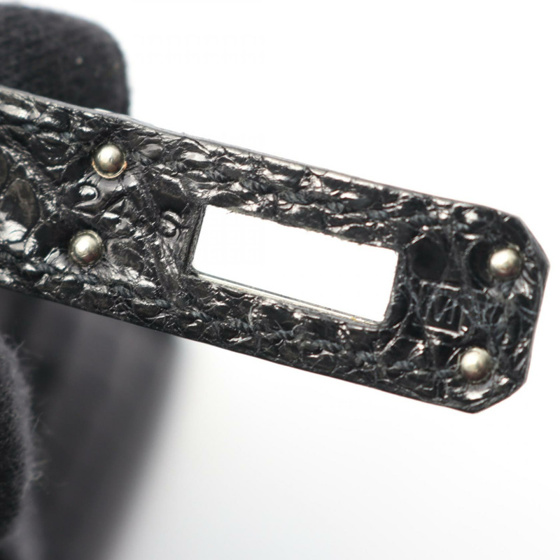 愛馬仕 Pochette Kelly 迷你手提包,鱷魚皮,黑色,二手女款-4