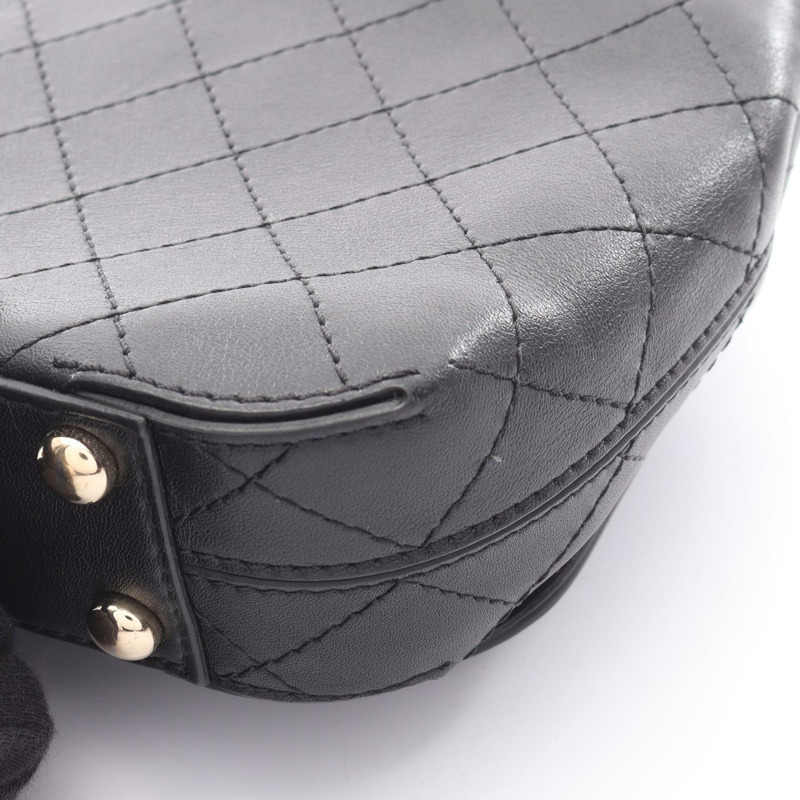 香奈兒迷你絎縫鏈條斜背包 AS0532 黑色皮革 二手 金色五金-7