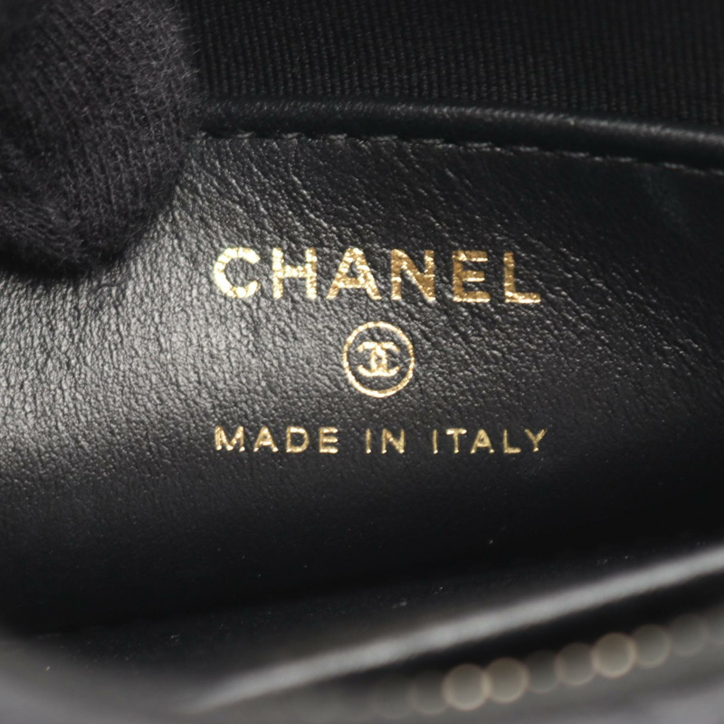 香奈兒 (CHANEL) 絎縫鏈條肩背包 小號單肩包 黑色皮革 二手 金色五金-3