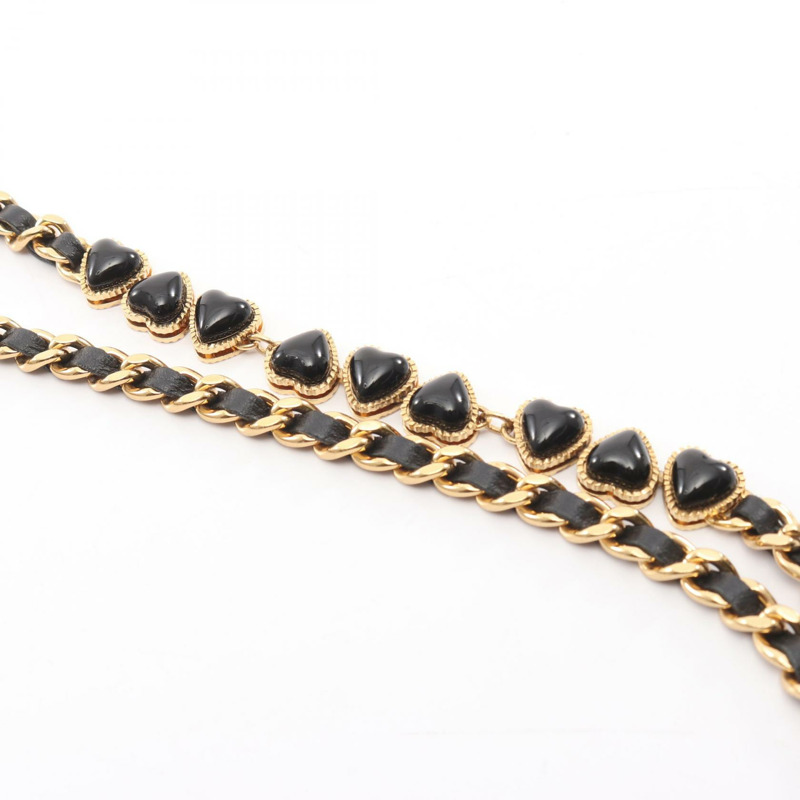 香奈兒 (CHANEL) 絎縫鏈條肩背包 小號單肩包 黑色皮革 二手 金色五金-8