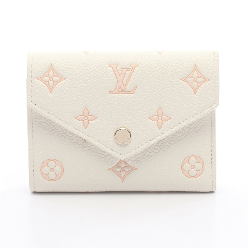 路易威登 Portefeuille Victorine 錢包 M28299 Monogram empreinte 白色二手貨-0