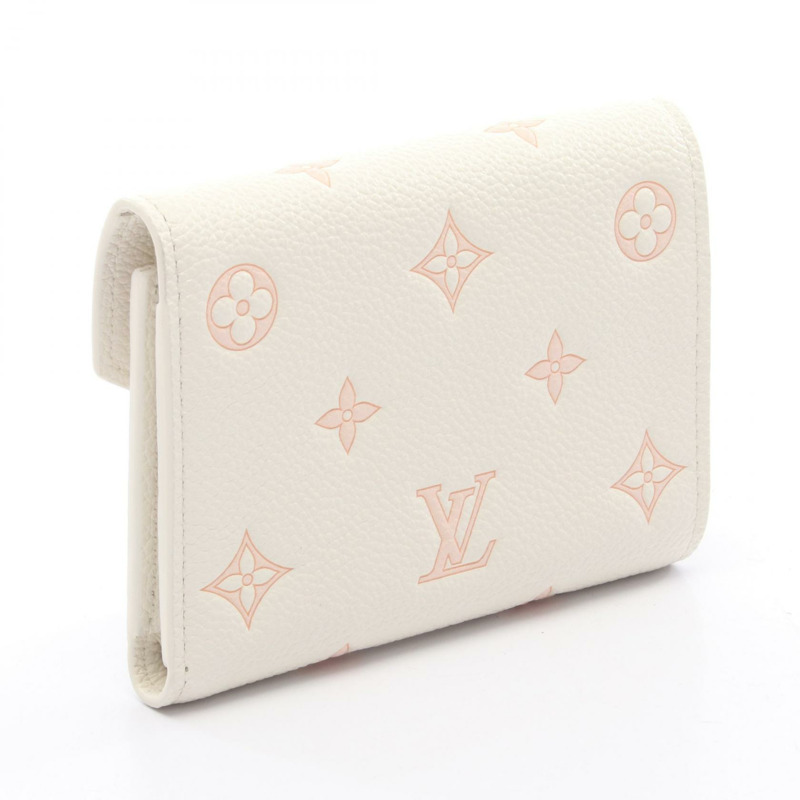 路易威登 Portefeuille Victorine 錢包 M28299 Monogram empreinte 白色二手貨-1