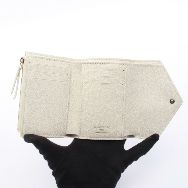 路易威登 Portefeuille Victorine 錢包 M28299 Monogram empreinte 白色二手貨-2
