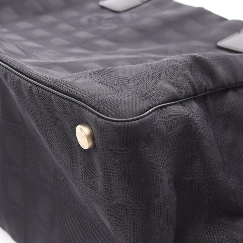 香奈兒新款旅行系列 MM 手袋 A15991 皮革尼龍帆布 黑色 二手 女士-5