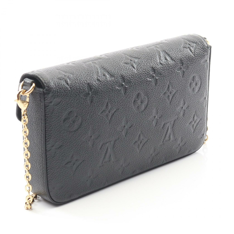 路易威登 Pochette Felicie 鏈條斜背包 M82477 黑色皮革-1