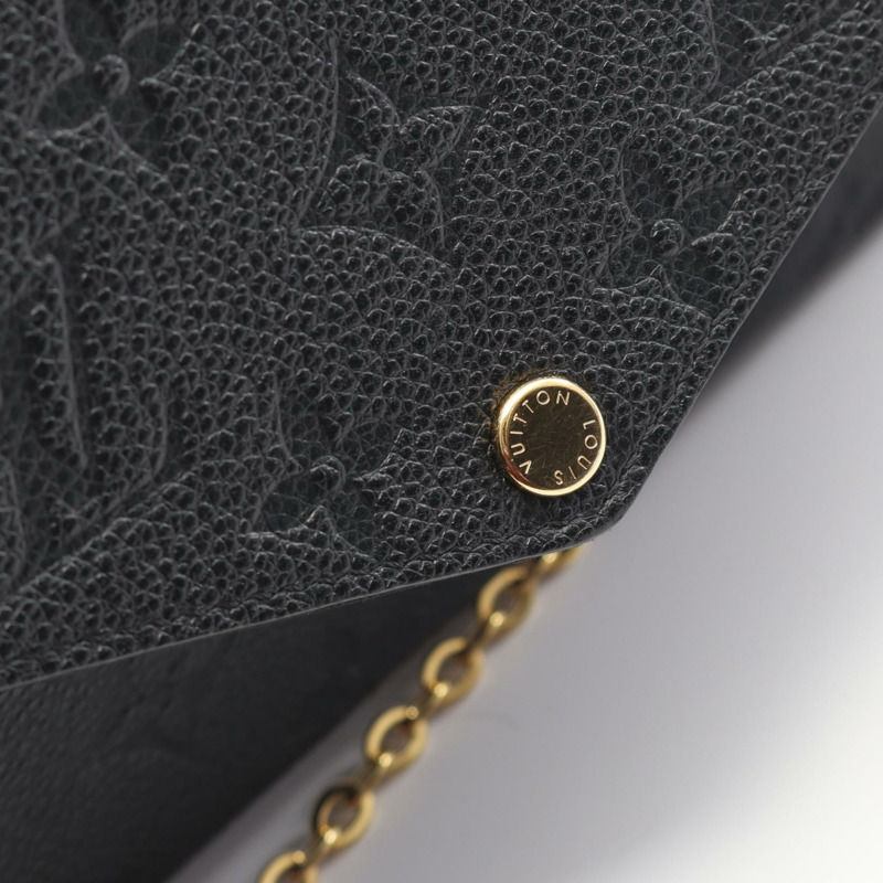 路易威登 Pochette Felicie 鏈條斜背包 M82477 黑色皮革-7