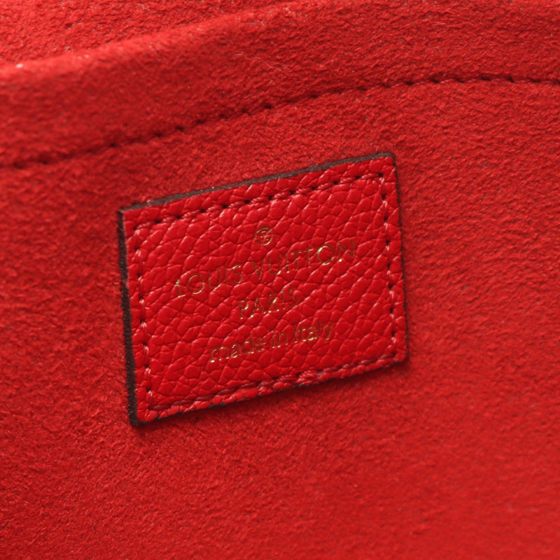 路易威登 Felicie Pochette 鏈條斜背肩背包 M25793 皮革胭脂紅-3