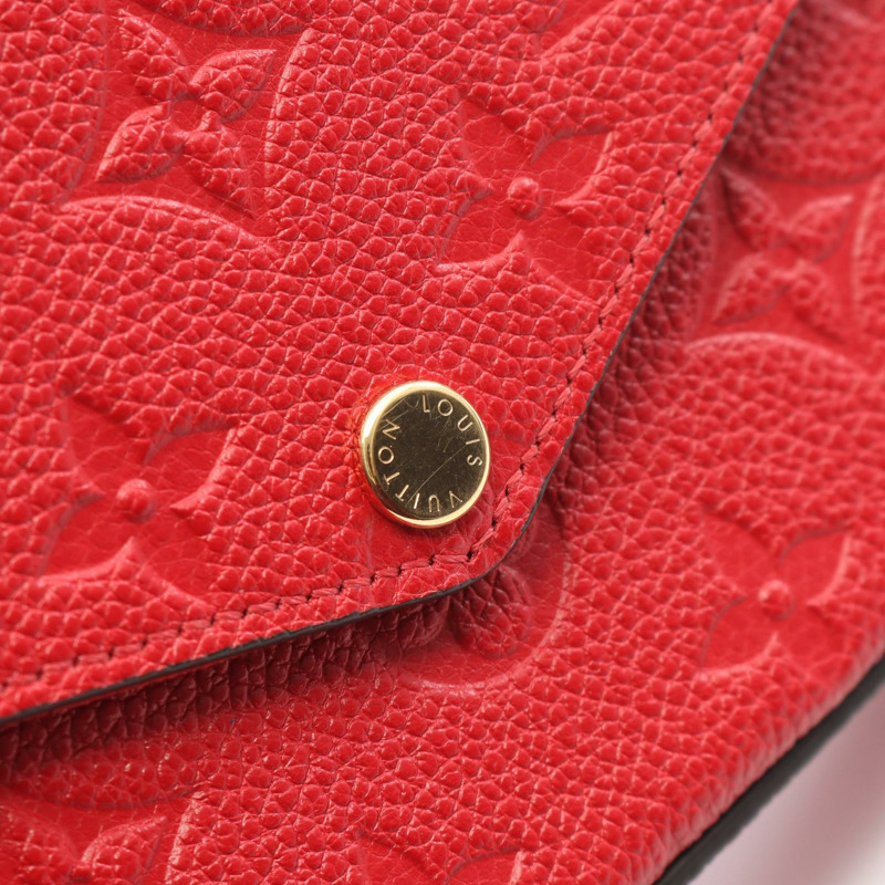 路易威登 Felicie Pochette 鏈條斜背肩背包 M25793 皮革胭脂紅-7