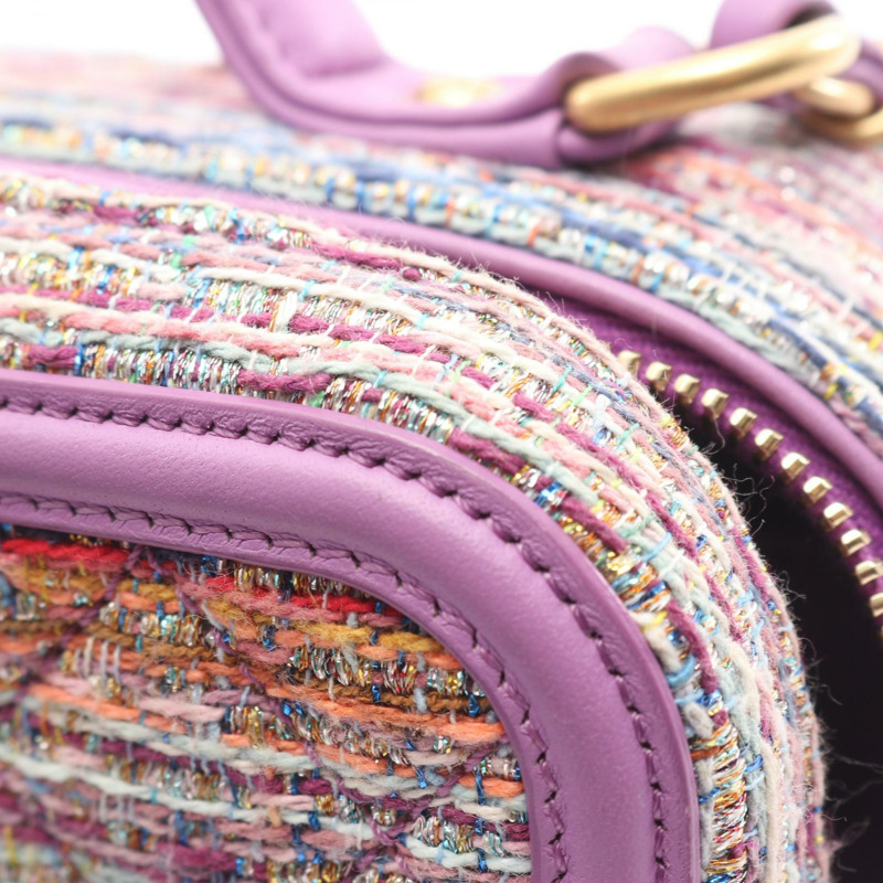 香奈兒 CC Figley Vanity 鏈條斜背包 A93343 斜紋軟呢皮革 GHW-6