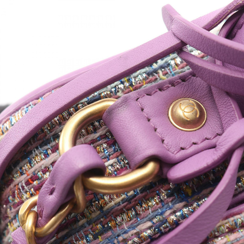 香奈兒 CC Figley Vanity 鏈條斜背包 A93343 斜紋軟呢皮革 GHW-7