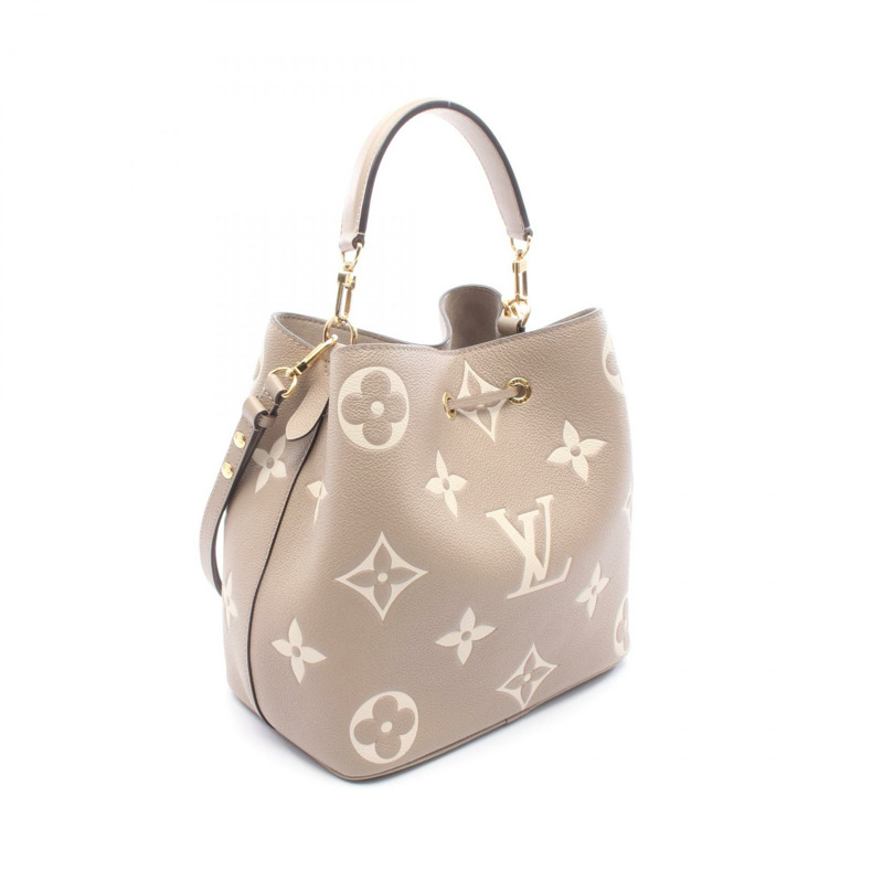 路易威登 NeoNoe MM 雙色肩背包 M45555 Monogram empreinte 米色 LV-1
