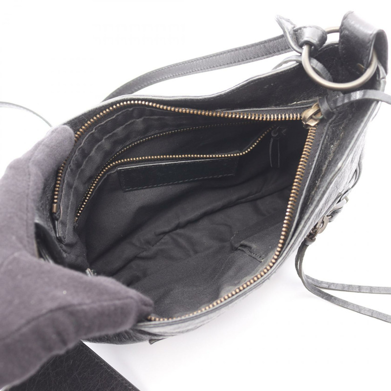 BALENCIAGA The Hip 肩挎斜背包 242803-1000 黑色皮革 二手 女士-2