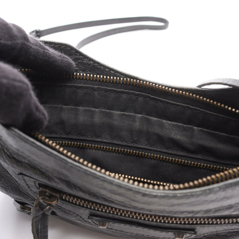 BALENCIAGA The Hip 肩挎斜背包 242803-1000 黑色皮革 二手 女士-4