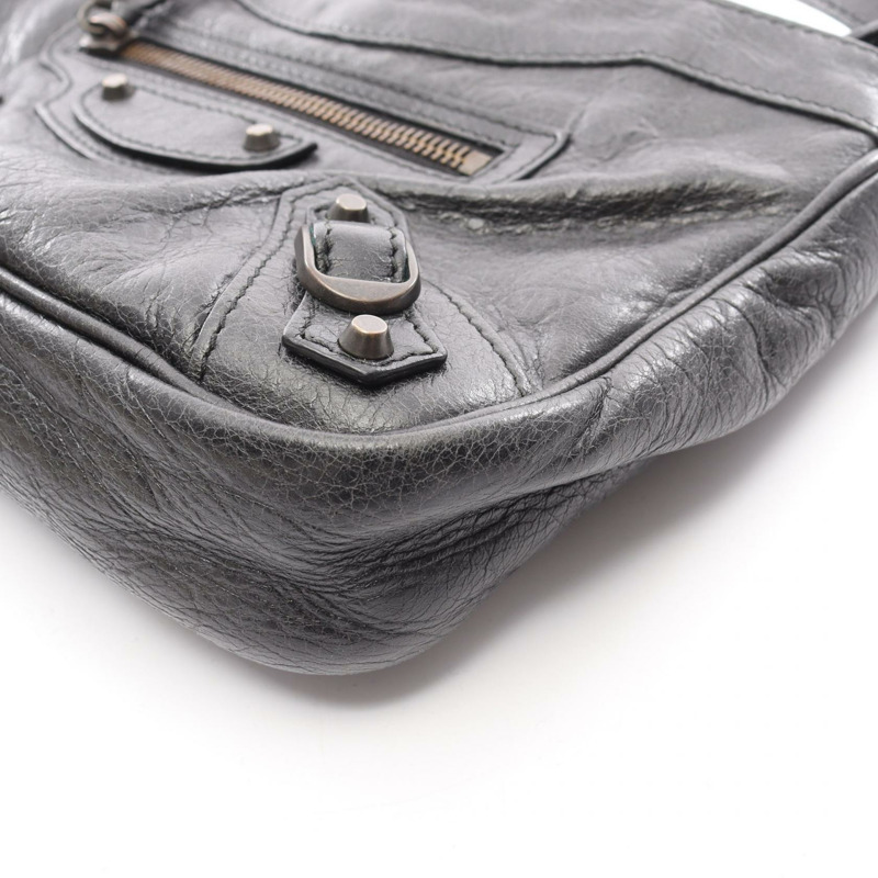 BALENCIAGA The Hip 肩挎斜背包 242803-1000 黑色皮革 二手 女士-6