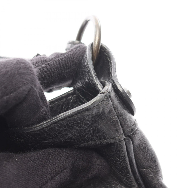 BALENCIAGA The Hip 肩挎斜背包 242803-1000 黑色皮革 二手 女士-9