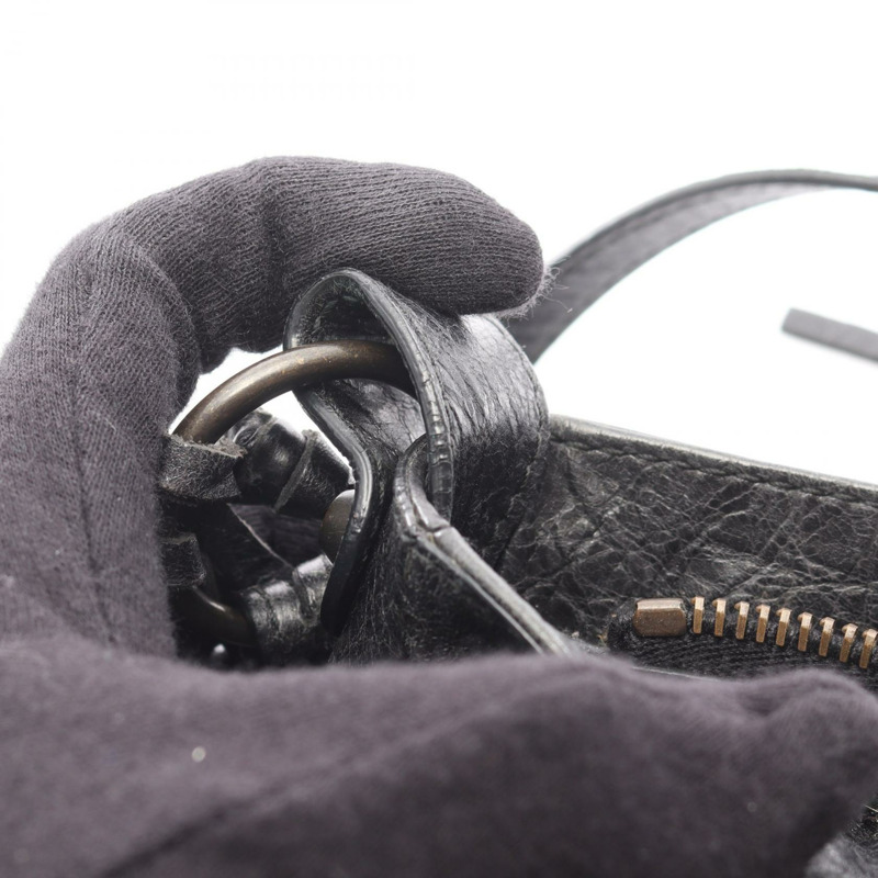 BALENCIAGA The Hip 肩挎斜背包 242803-1000 黑色皮革 二手 女士-12