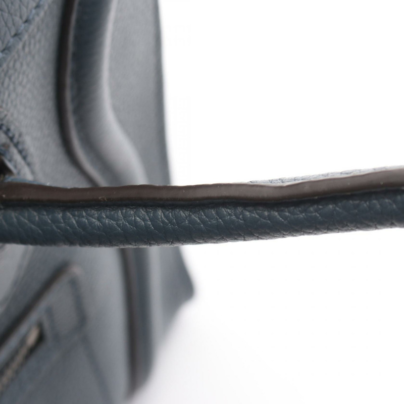 CELINE Luggage Micro Shopper 手提包 167793 皮革 海軍藍 二手 女士-6