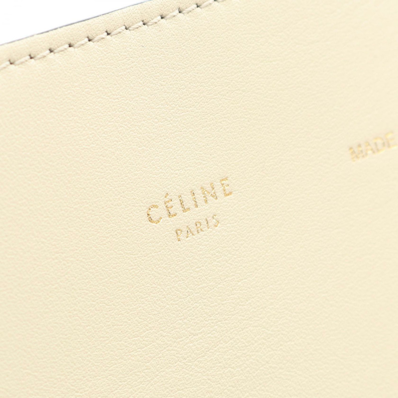 CELINE Twisted Cabas 小號單肩托特包 177053 皮革 米色 紅色 藍色 二手-3