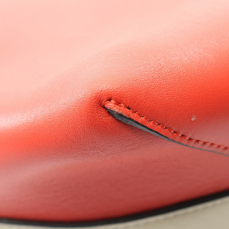 CELINE Twisted Cabas 小號單肩托特包 177053 皮革 米色 紅色 藍色 二手-4