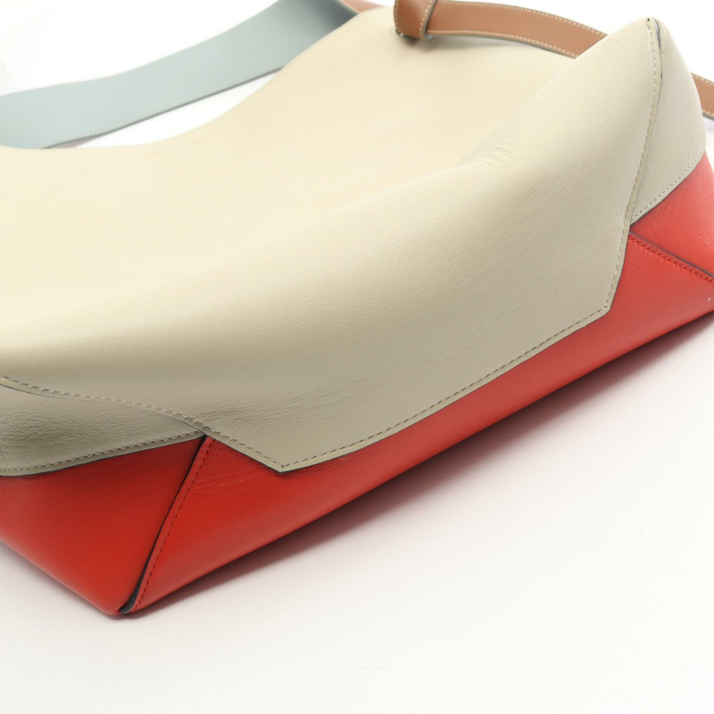 CELINE Twisted Cabas 小號單肩托特包 177053 皮革 米色 紅色 藍色 二手-8