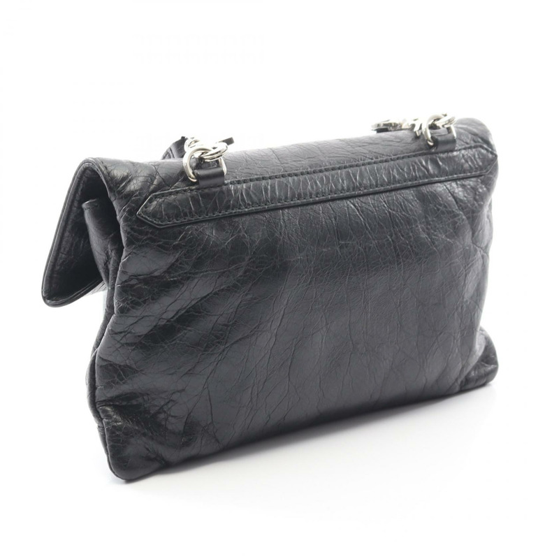 BALENCIAGA 經典信封式單肩斜背包 431650 黑色皮革 二手-1