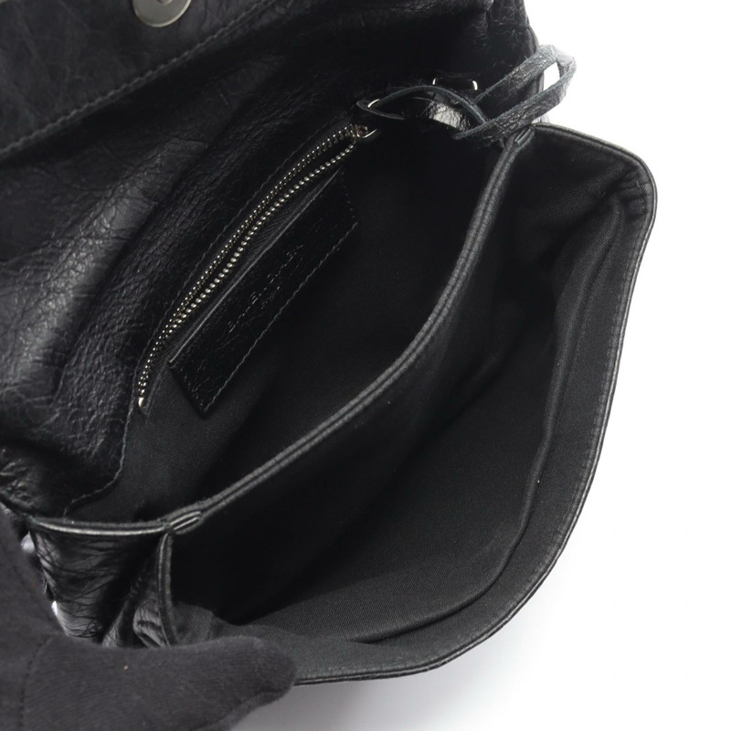 BALENCIAGA 經典信封式單肩斜背包 431650 黑色皮革 二手-2