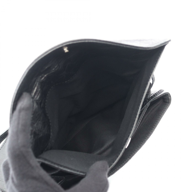 BALENCIAGA 經典信封式單肩斜背包 431650 黑色皮革 二手-3