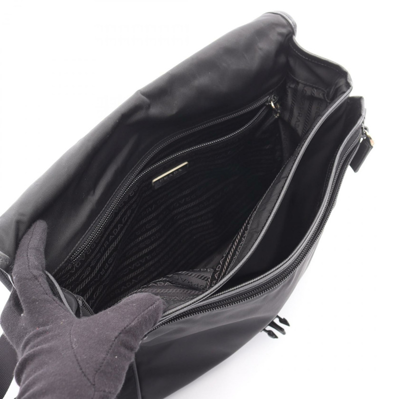 PRADA TESSUTO SAFFIANO 單肩斜背包 V166 尼龍皮革 黑色 二手-2