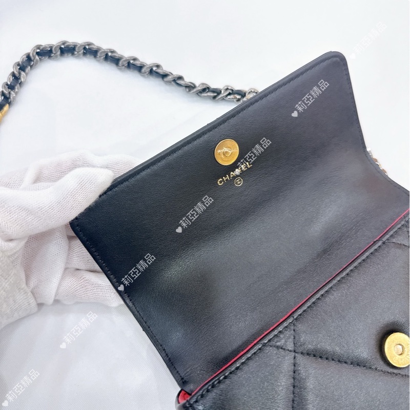 莉亞精品♡ Chanel AP3774 黑金19腰包 二手-12
