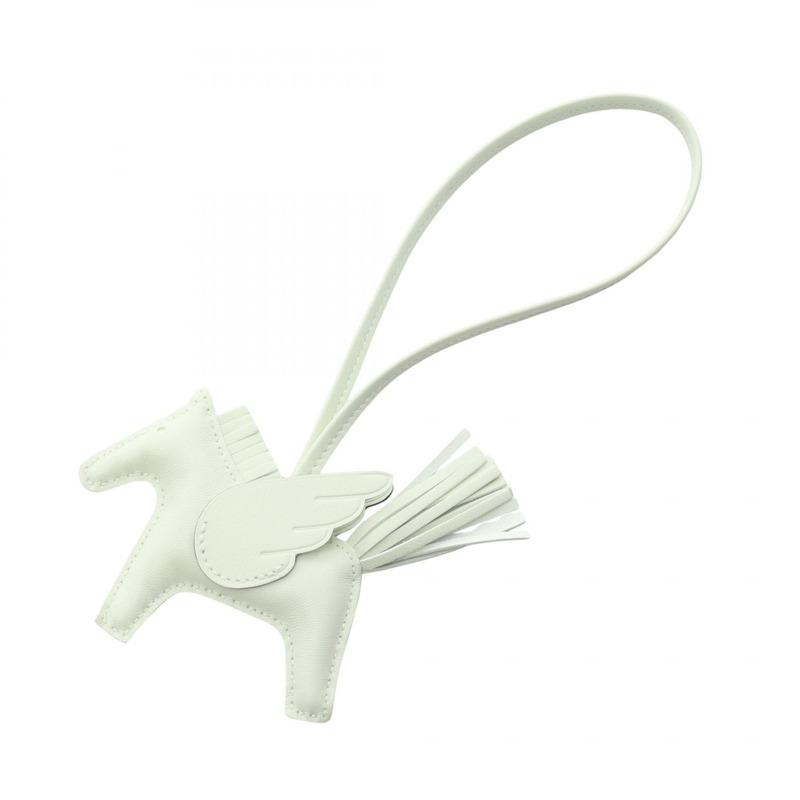 愛馬仕 Rodeo Pegasus PM 吊飾 Agneau milo Swift 皮革，薄荷綠，二手 B-0