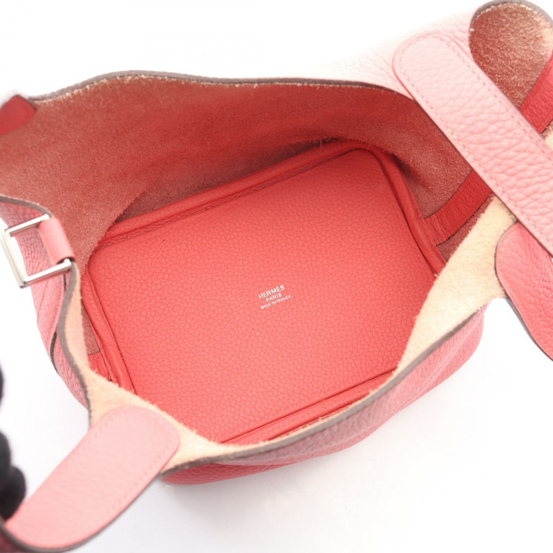 愛馬仕 Picotin Lock PM 托特包,Clemence 皮革,粉紅色玫瑰色,SHW 五金,二手-2