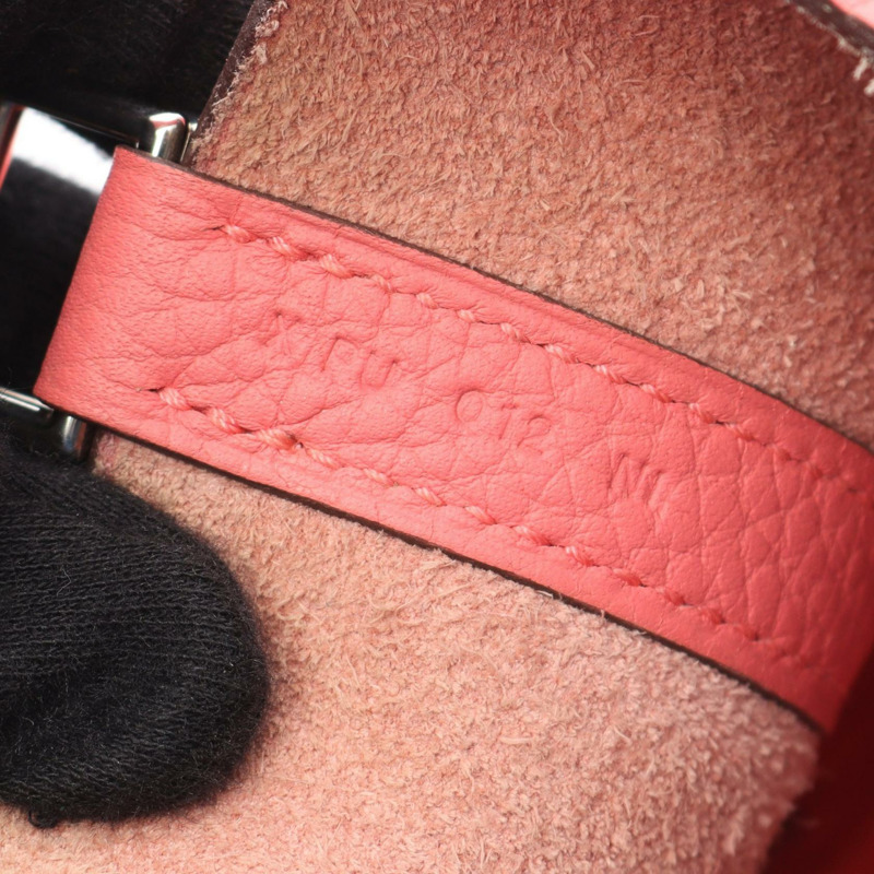 愛馬仕 Picotin Lock PM 托特包,Clemence 皮革,粉紅色玫瑰色,SHW 五金,二手-4